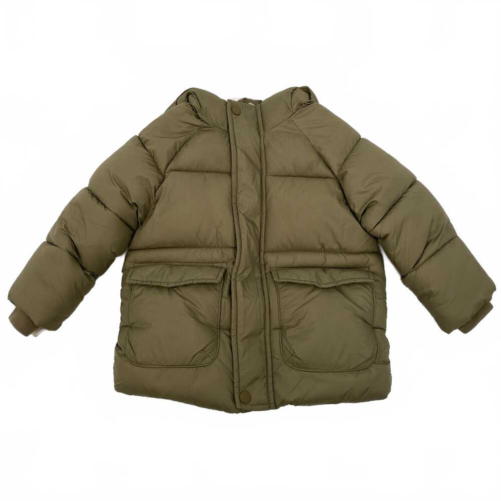 Zara Green Hooded Puffer Jacket | Nylon Outer, 18-24M